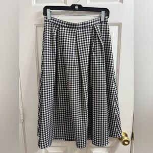 Topshop - Gingham A-Line Midi Skirt - Sz US6 - ASO Alexa Chung